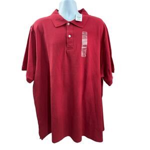 Harbor Bay Polo Shirt Mens 3XL Red Short Sleeve Casual 100% Cotton